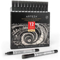 Arteza Acrylic Paint Markers, Fine Nib, Black – 12 Count (Variation: 12, Black)