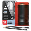 Graphite Drawing Pencils Set 12 Colors 6B to 4H for Sketching and Shading