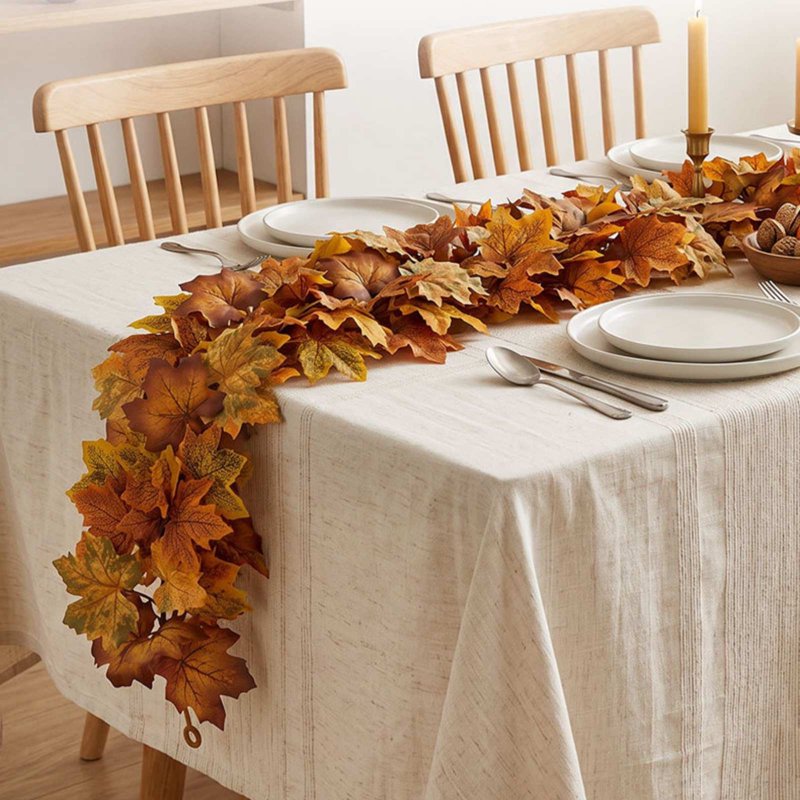 Artificial Fall Maple Leaf Vine Garland - 68 Inch Autumn Decoration for Thanksgiving & Halloween