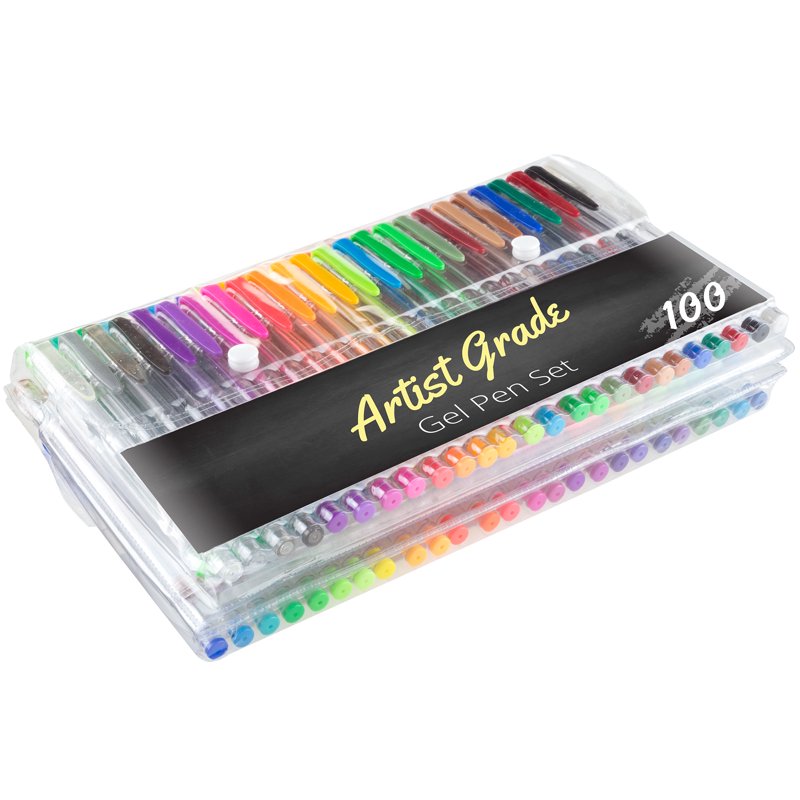 100-Pack Gel Pens Set for Coloring, Journaling & School Supplies
