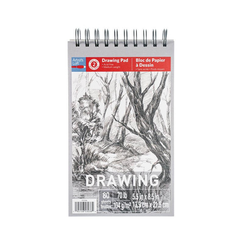 Artist's Loft Drawing Pad 5.5 x 8.5 in. 12-Pack, 80 Sheets, Acid Free