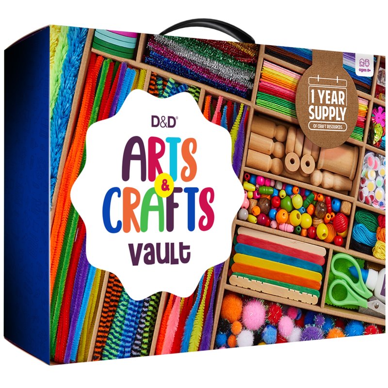 Kids Arts & Crafts Kit with Supplies in Storage Case for Creative Projects