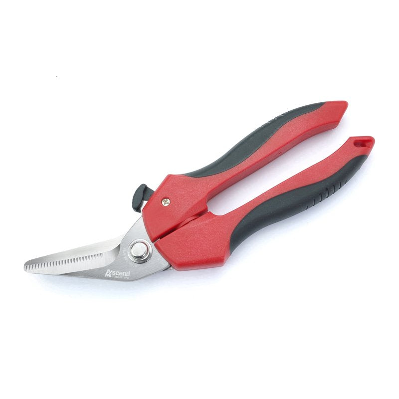 7.25-Inch Offset Multi-Purpose Cutter Shears for HVAC Electrical Telecom - Ergonomic, Ambidextrous Handle