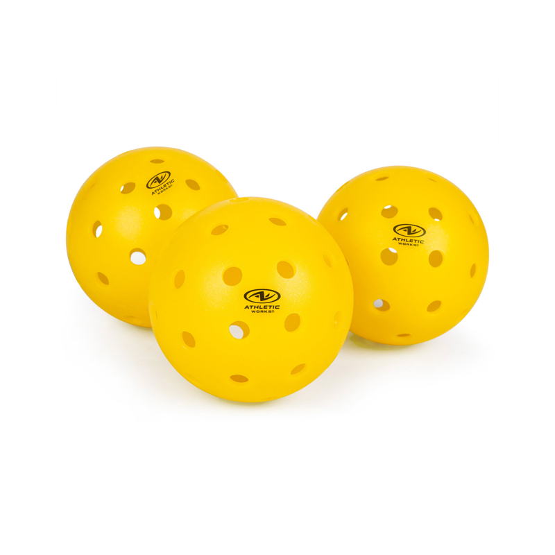 Athletic Works 3-Pack Pickleballs - Yellow (Variation: Single) 74mm 26g USA Pickleball Approved
