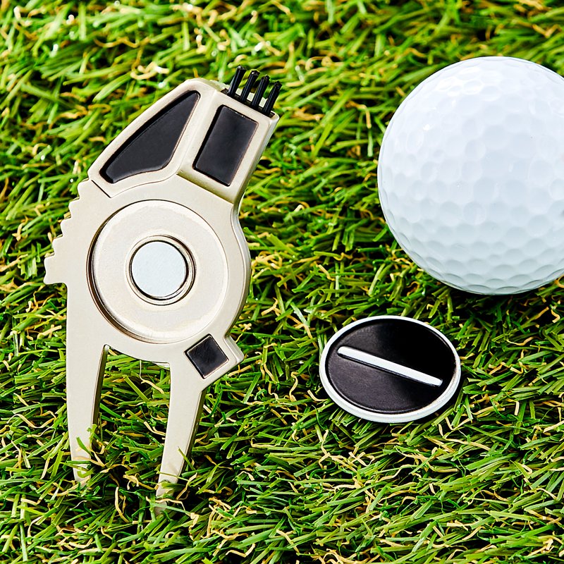 4-in-1 Golf Divot Tool with Ball Marker, Club & Groove Cleaners – Golf Accessories