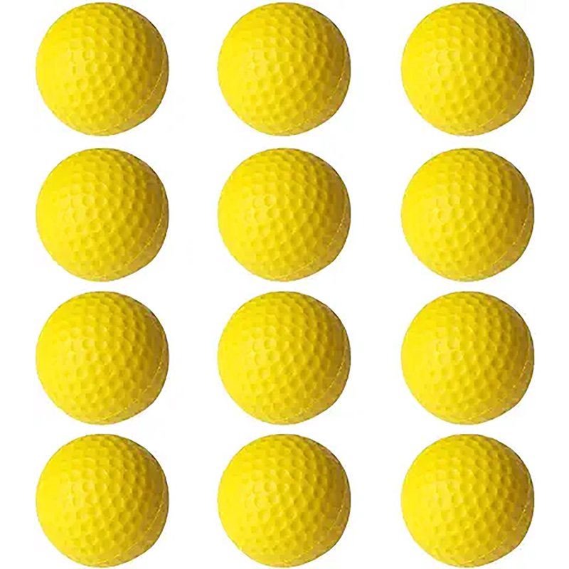 Foam Golf Practice Balls 12 Pack - High-Impact Dimpled Yellow Training Balls for Indoor & Outdoor Golf