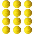 Foam Golf Practice Balls 12 Pack - High-Impact Dimpled Yellow Training Balls for Indoor & Outdoor Golf