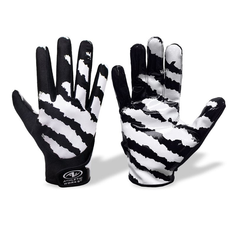 Football Receiver Gloves with Silicone Grip - Adult Small/Medium, Black