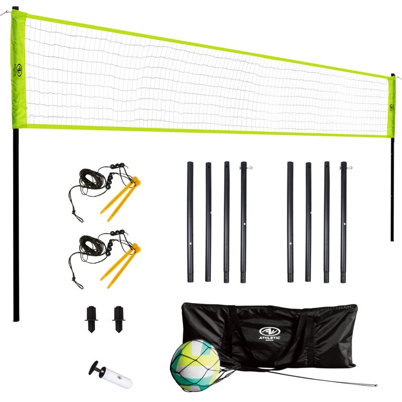 Outdoor Volleyball Set with Net, Ball, Pump & Carrying Bag - Durable All-Weather Sport