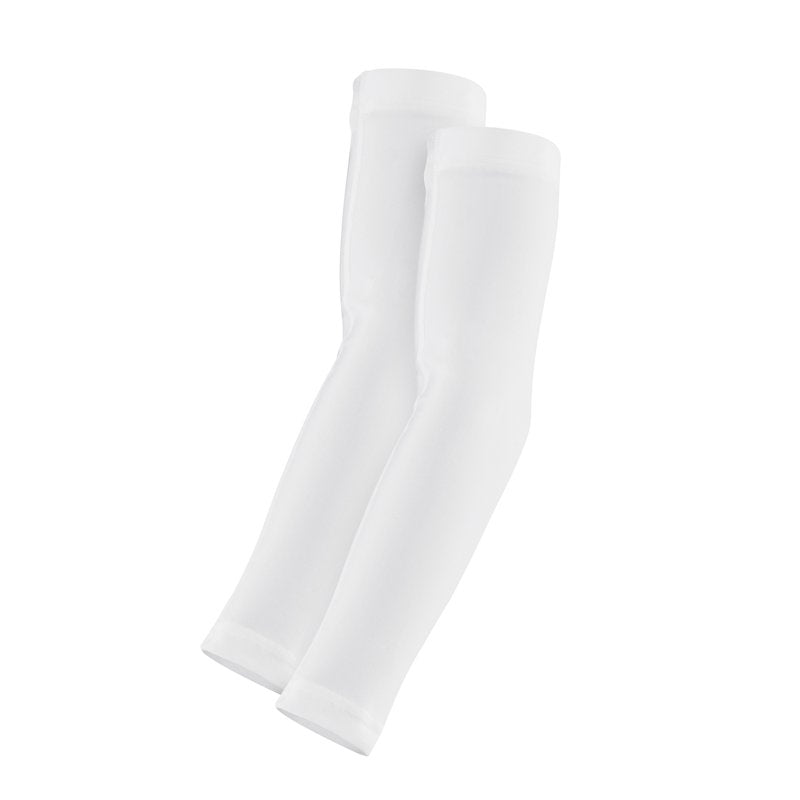 Youth Arm Sleeves for Sports, White, 1 Pair, Moisture-Wicking & 4-Way Stretch
