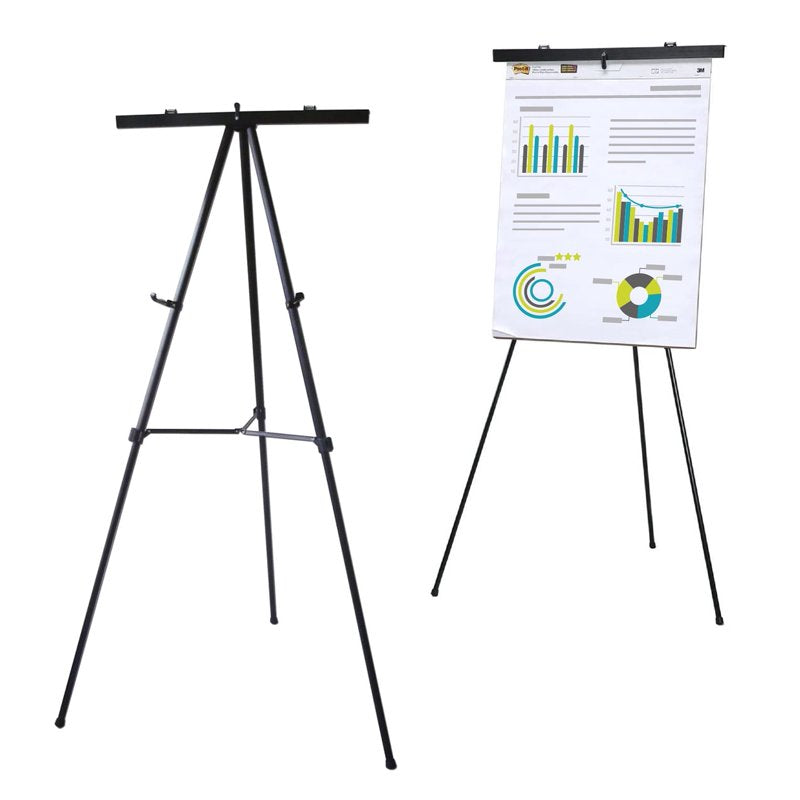 Lightweight Aluminum Flip Chart Easel for Presentations, Adjustable Height