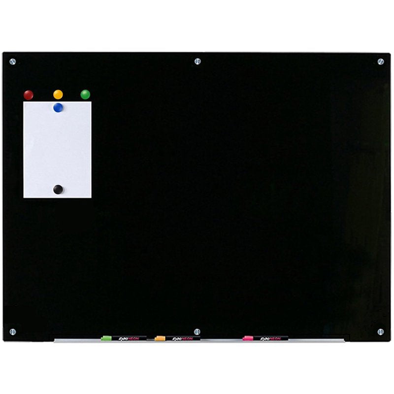 Magnetic Black Glass Dry-Erase Board Set - Multiple Sizes with Accessories
