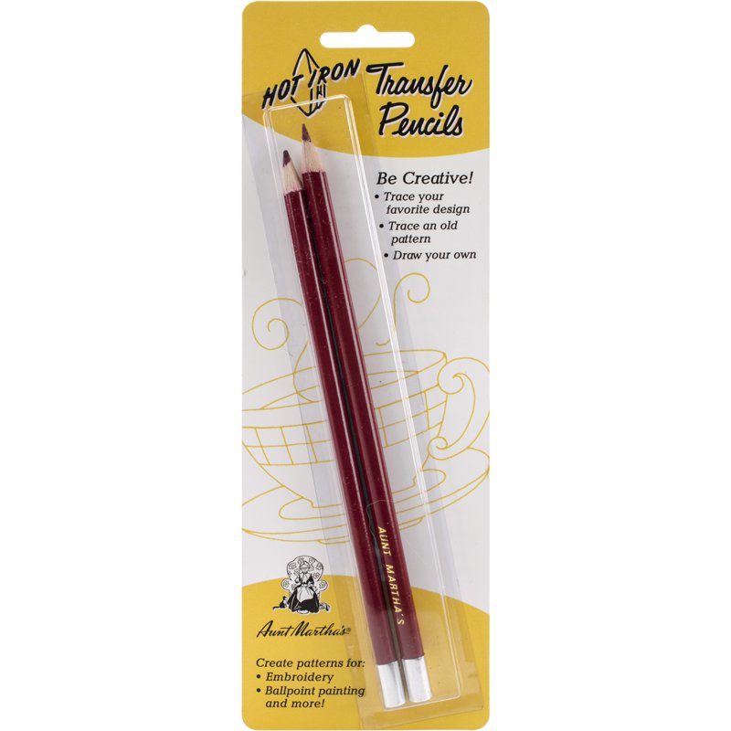 Iron-On Transfer Pencils for Fabric and Craft Projects - 2 Pack