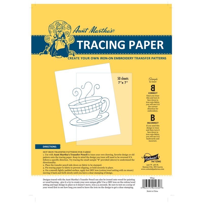 Tracing Paper Sheets for Art Projects and Transfer Patterns 7x7 Inches - 50 Sheets