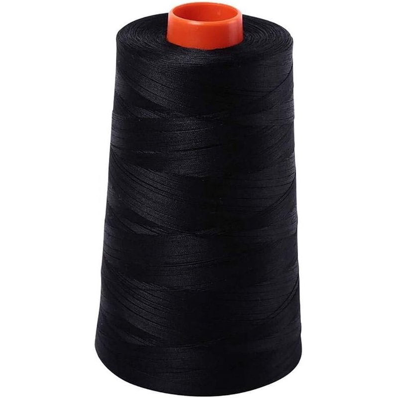 Cotton Sewing Thread Cone 50wt Black 6,452 Yards for Quilting & Crafting