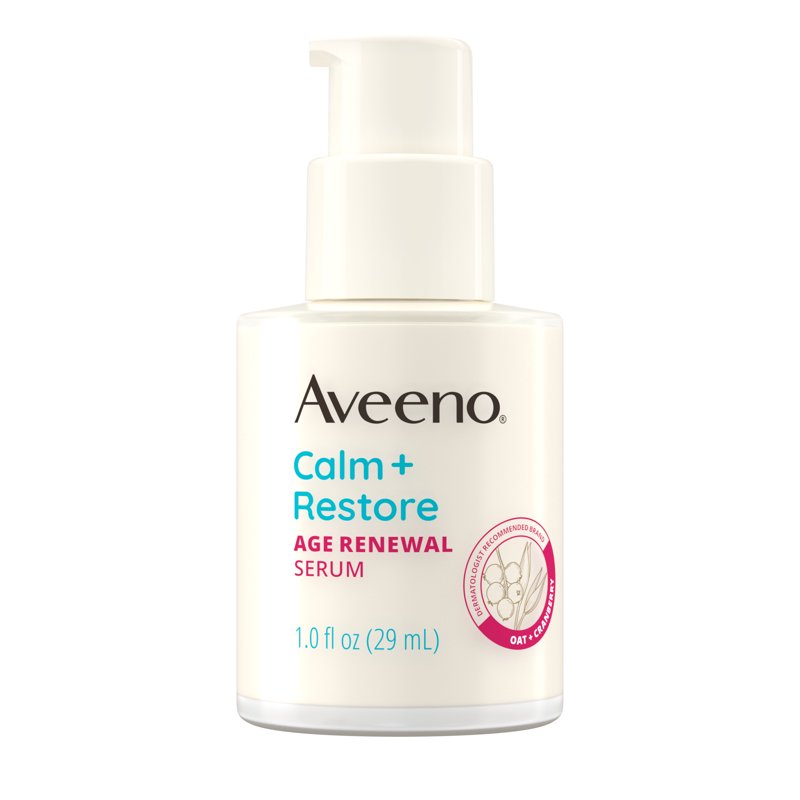 Aveeno Calm + Restore Age Renewal Face Serum with Cranberry Extract, 1 fl oz