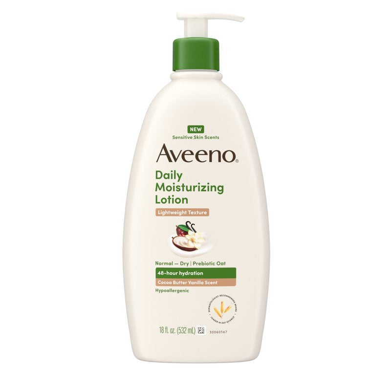 Aveeno Daily Moisturizing Lotion with Cocoa Butter Vanilla Scent 18 oz