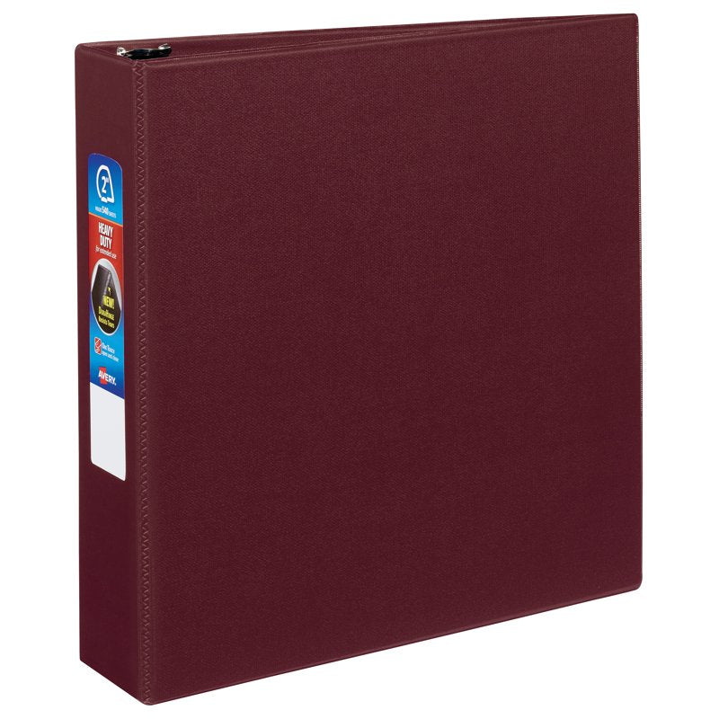 Heavy-Duty Binder with EZD Ring - 2 Inch Capacity, Maroon, 540 Sheets