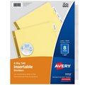 8-Tab Binder Dividers with Insertable Big Tabs - Clear Office Organization Set