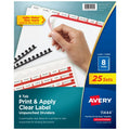 8-Tab Print & Apply Unpunched Binder Dividers - Pack of 25