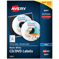 Avery Permanent CD Labels Pack - 100 Printable White Disc & Spine Labels