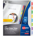 Clear Plastic Binder Dividers with Tabs - Reusable, Easy View Office Organization