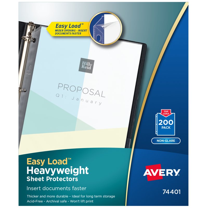 Heavy Duty Clear Sheet Protectors for 3-Ring Binders, 200 Count