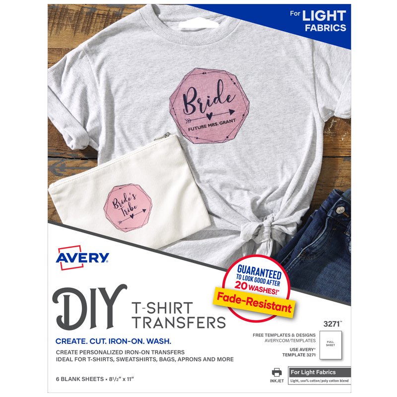 Printable Fabric Transfer Sheets for Light Fabrics - 8.5 x 11 Inkjet Iron-On Paper, 4 Sheets