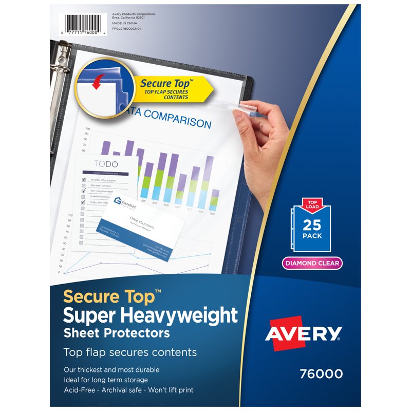 Avery Clear Sheet Protectors for 8.5 x 11 Documents, Pack of 25