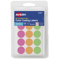 Neon Dot Stickers Assorted Colors 3/4 Inch - Removable Office & Craft Labels