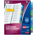 Double Column Tab Dividers for Binders - Customizable Table of Contents - Multi-Color Set