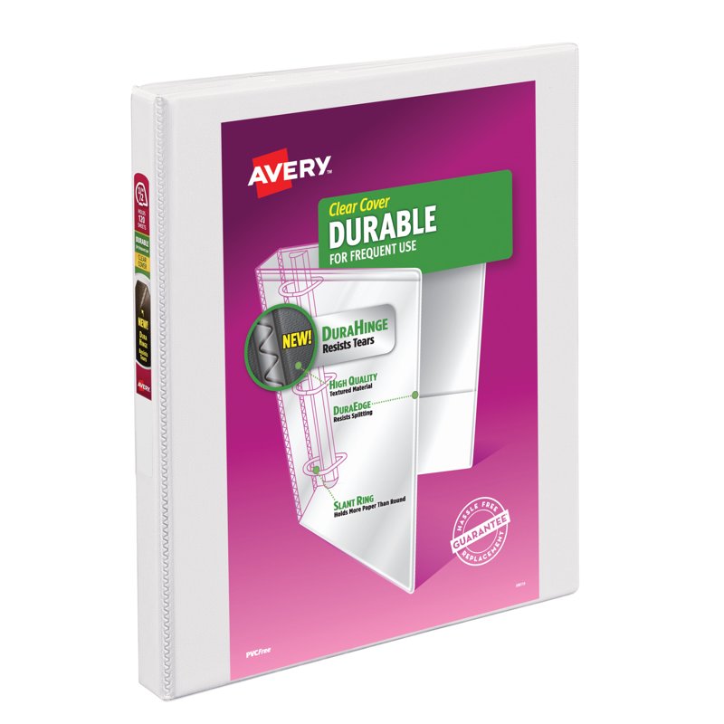 Durable View Binder with Slant Rings - 0.5 Inch White Office & School Organizer