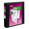 Durable View 3 Ring Binder 1.5 Inch Capacity with EZD Rings - Black