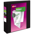 Durable View 3 Ring Binder - 3 Inch Capacity, Slant Rings, Black