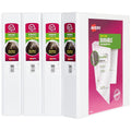 Durable View 3-Ring Binders 1.5 Inch, Pack of 4 White Office Binders