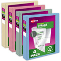 3-Ring View Binder 1.5 Inch Capacity Pastel 4-Pack - Durable & Customizable Cover
