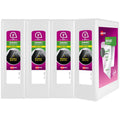 3-Inch Capacity View Binder Set - Durable White 4-Pack with Slant Rings