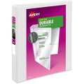Durable View 1 Inch White Binder - Heavy Duty 3 Ring Organizer