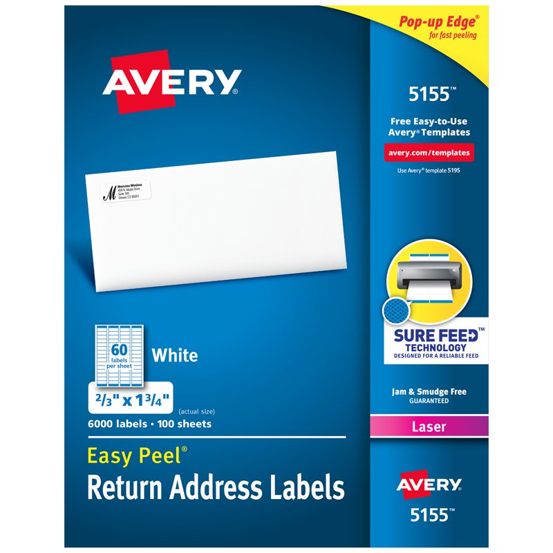 Avery Easy Peel Return Address Labels - Bulk Pack for Mailing & Organization