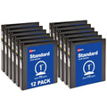 3-Ring View Binder, 1 Inch Capacity, Black, Pack of 12 - Office Organization