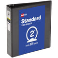 2-Inch View Binder with Round Rings - Black, 375 Sheets Capacity