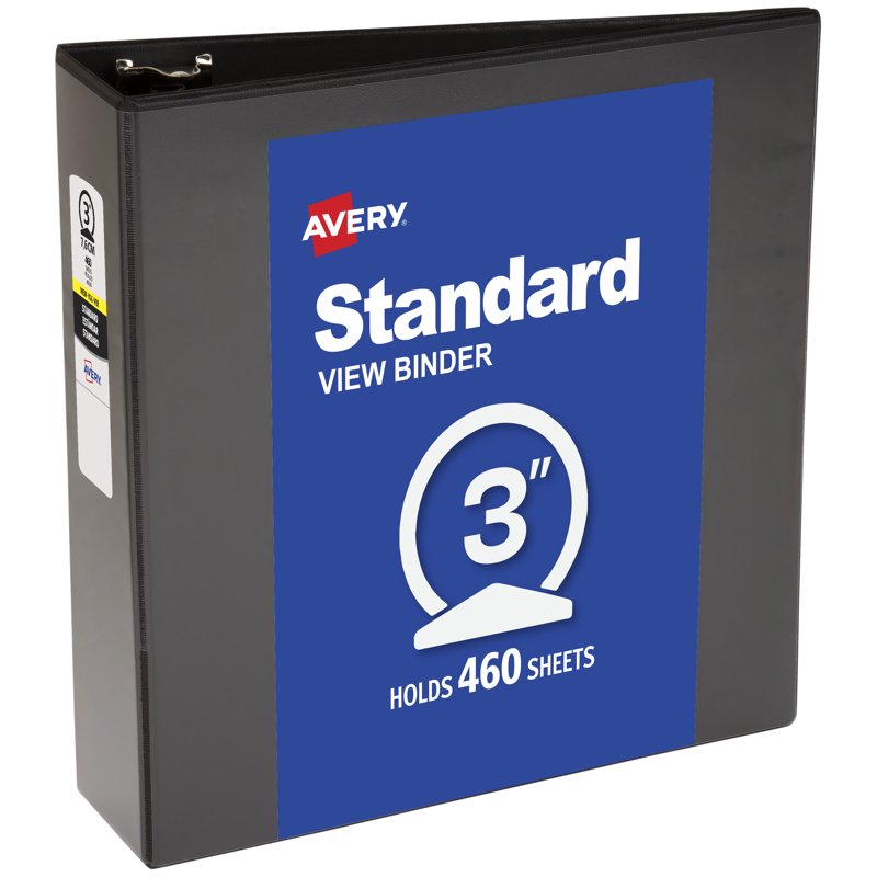 3-Inch Round Ring View Binder for Office & School - Multiple Pack Sizes