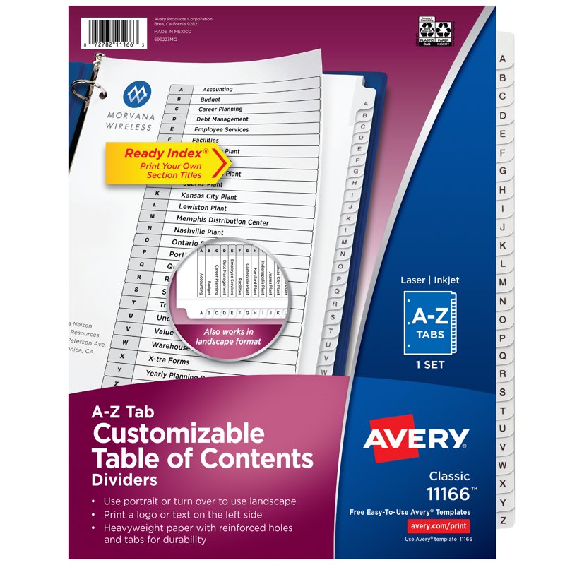 Extra-Wide Binder Dividers with Tabs - 26 Pack for Organizing Files