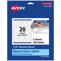 Glossy Clear Round Labels 1.5 Inch - Customizable Waterproof Stickers - Pack of 100+