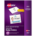 Heavy Duty Badge Holders with Clips - Clear 3x4 Inch ID Card Holders (Pack of 100)