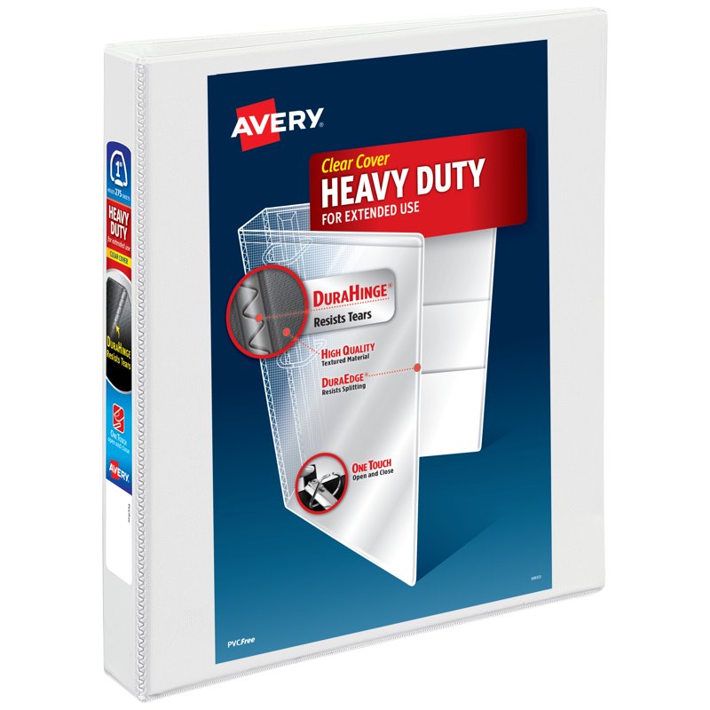 Heavy-Duty 1-Inch Ring Binder with EZD Rings & Tear-Resistant Cover