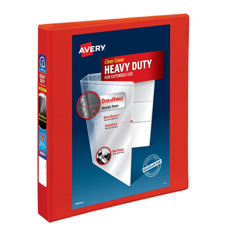 Heavy-Duty View 3 Ring Binder with EZD Rings, 1 Inch - Multiple Pack Sizes