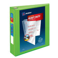 Heavy-Duty View 3-Ring Binder with EZD Rings - 2 Inch Capacity, Chartreuse