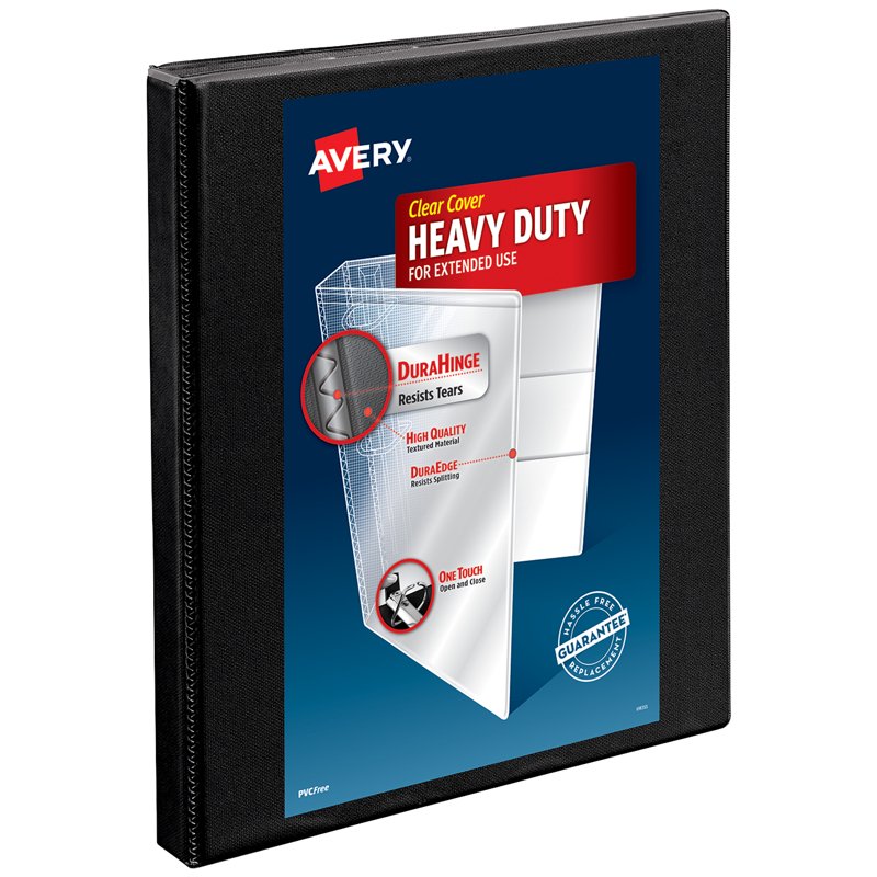 Heavy-Duty View Binder 0.5 Inch Slant Rings Black - Durable Archival Safe Office Organizer