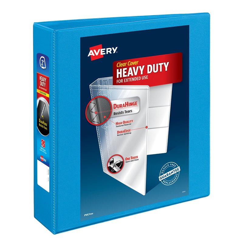 Heavy-Duty View Binder with Slant Rings - 2 Inch Light Blue Office Organizer